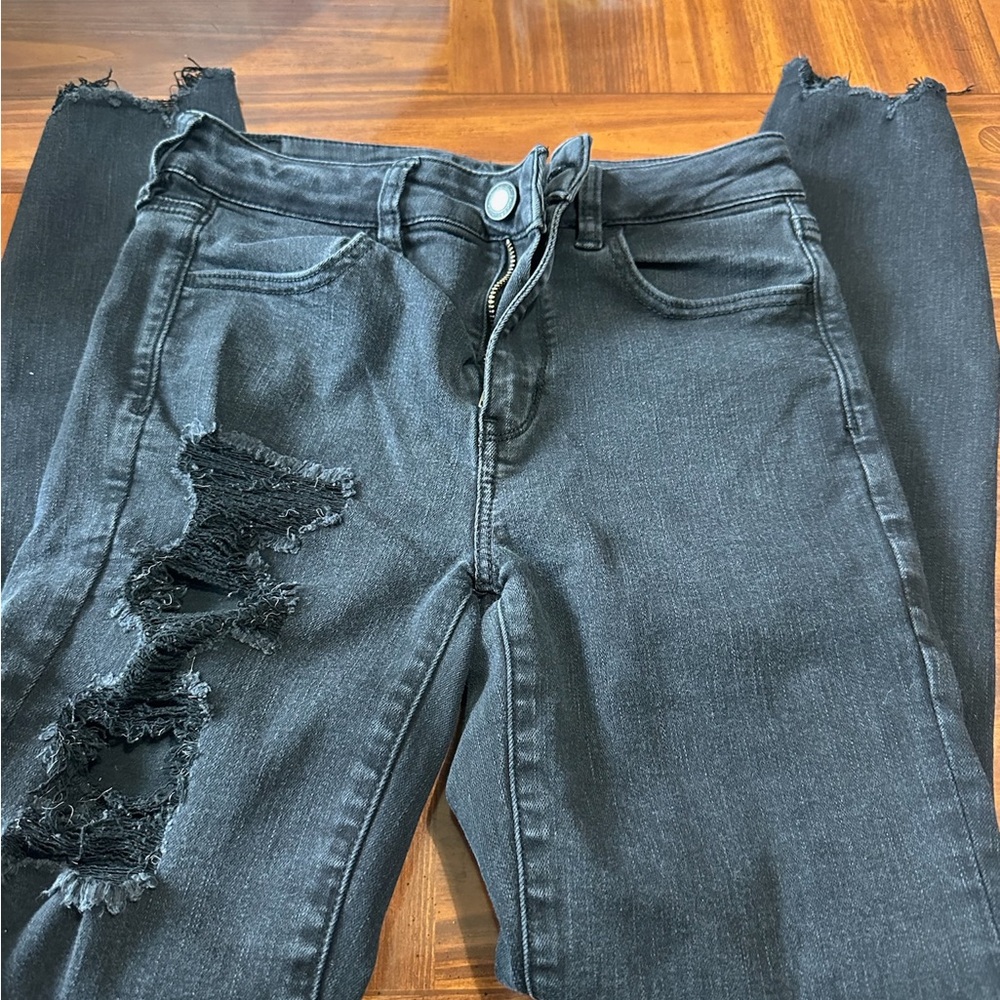 Distressed Black Women’s Jeans